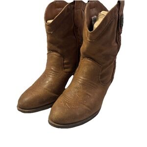 Rampage Womens Western Ankle Boots Size8.5 M With Braided Accents , 2 Inch Heel